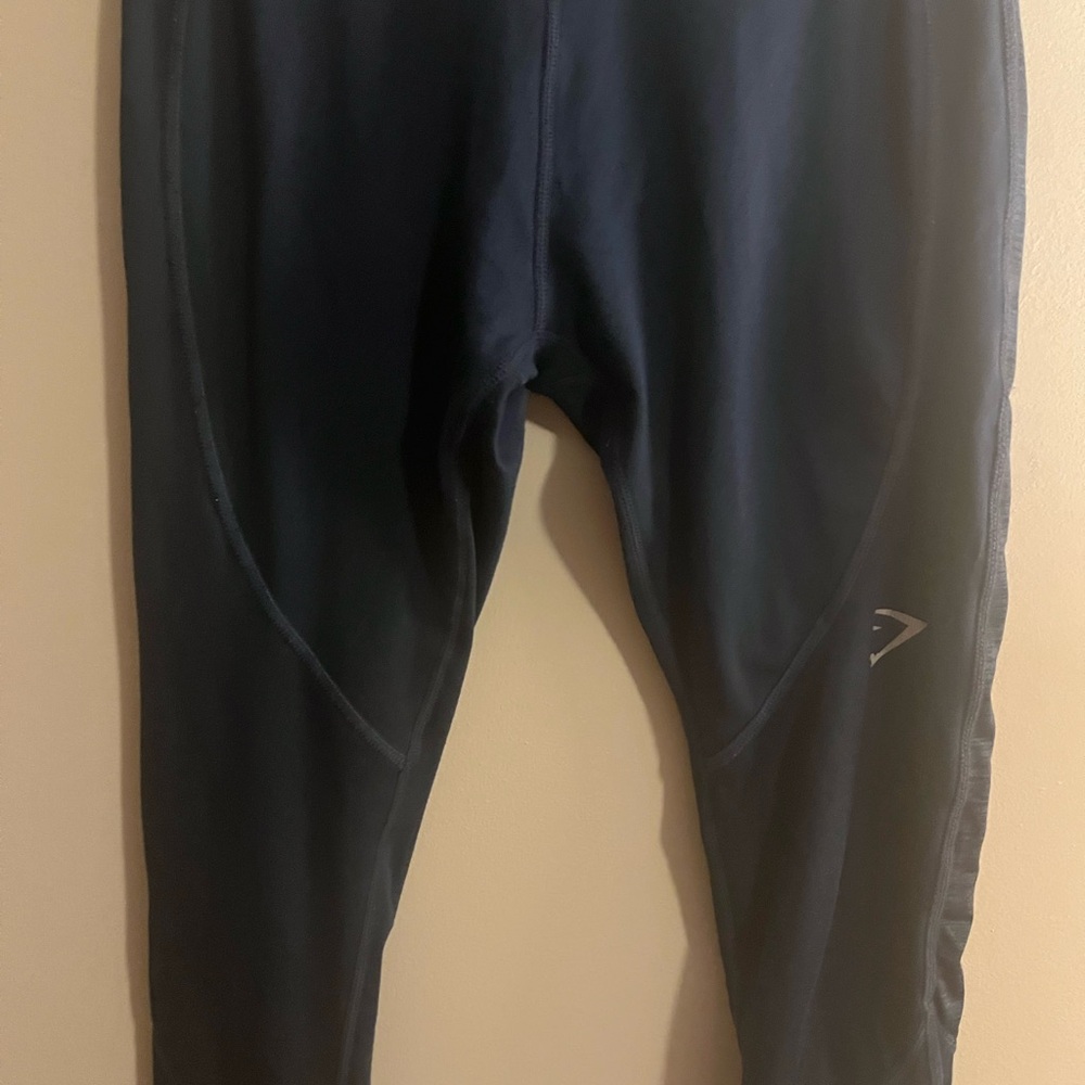 GymShark blue and gray rear zip contour leggings size extra small - Picture 3 of 8